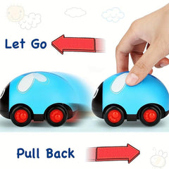 4pcs Friction Powered Vehicle Car Toys Play Push And Go Back And Forth