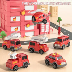 7pcs Friction Power Vehicle Car Toy Set Ideal Gift for Toddlers & Kids Ages 3-9