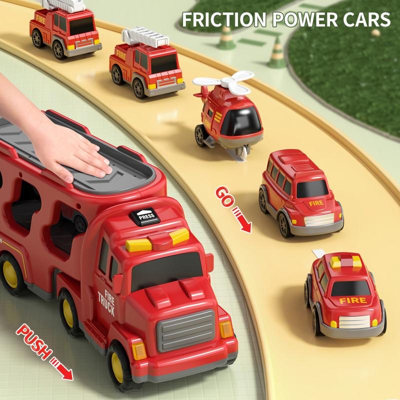 7pcs Friction Power Vehicle Car Toy Set Ideal Gift for Toddlers & Kids Ages 3-9
