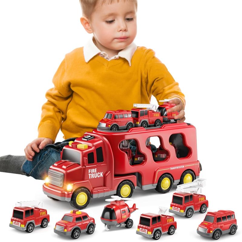 7pcs Friction Power Vehicle Car Toy Set Ideal Gift for Toddlers & Kids Ages 3-9