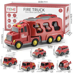 7pcs Friction Power Vehicle Car Toy Set Ideal Gift for Toddlers & Kids Ages 3-9