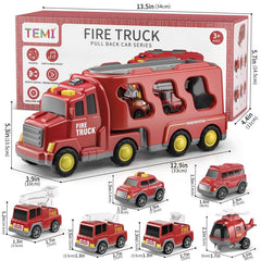 7pcs Friction Power Vehicle Car Toy Set Ideal Gift for Toddlers & Kids Ages 3-9