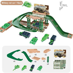 Fire Engine DIY Jigsaw Rail Way Track Parking Lot Toy for Kids