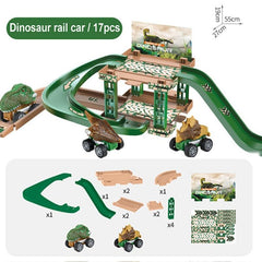 Fire Engine DIY Jigsaw Rail Way Track Parking Lot Toy for Kids