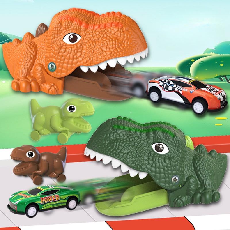 Kids Dinosaur Car Launch Toy, Educational Inertial Sliding T-Rex Car