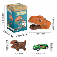 Kids Dinosaur Car Launch Toy, Educational Inertial Sliding T-Rex Car