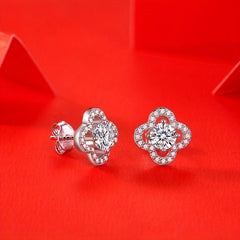 Moissanite Earrings 925 Silver Women's Stud Jewelry Mother's Gift