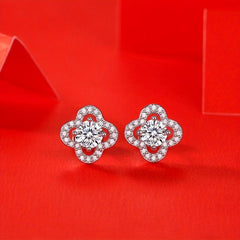 Moissanite Earrings 925 Silver Women's Stud Jewelry Mother's Gift