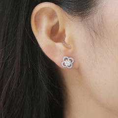 Moissanite Earrings 925 Silver Women's Stud Jewelry Mother's Gift