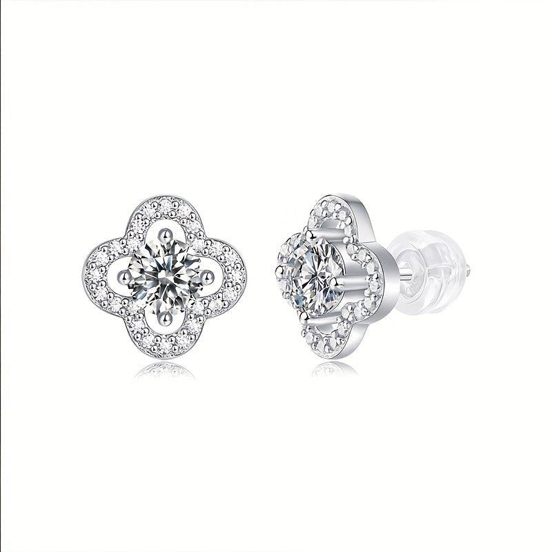 Moissanite Earrings 925 Silver Women's Stud Jewelry Mother's Gift