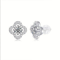 Moissanite Earrings 925 Silver Women's Stud Jewelry Mother's Gift