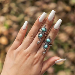 Bohemian Snake Turquoise Ring for Wedding Holiday Jewelry