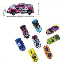 8pcs Iron Alloy Pull Back Car Sets Bouncing Cars 6 86cm