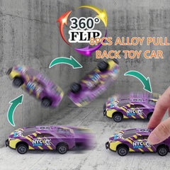 8pcs Iron Alloy Pull Back Car Sets Bouncing Cars 6 86cm