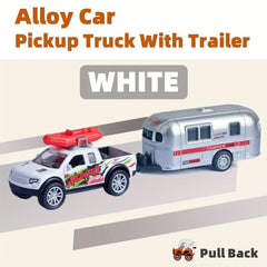 Alloy Car Truck With Trailer Pull Back Car 4 Colors for Kids