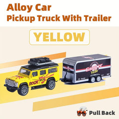 Alloy Car Truck With Trailer Pull Back Car 4 Colors for Kids