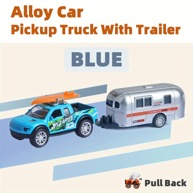 Alloy Car Truck With Trailer Pull Back Car 4 Colors for Kids