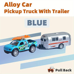 Alloy Car Truck With Trailer Pull Back Car 4 Colors for Kids
