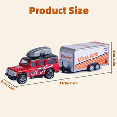 Alloy Car Truck With Trailer Pull Back Car 4 Colors for Kids