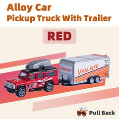 Alloy Car Truck With Trailer Pull Back Car 4 Colors for Kids
