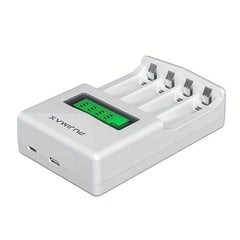 PUJIMAX 4 Slot LCD Intelligent Charger for No 5 & No 7 Batteries