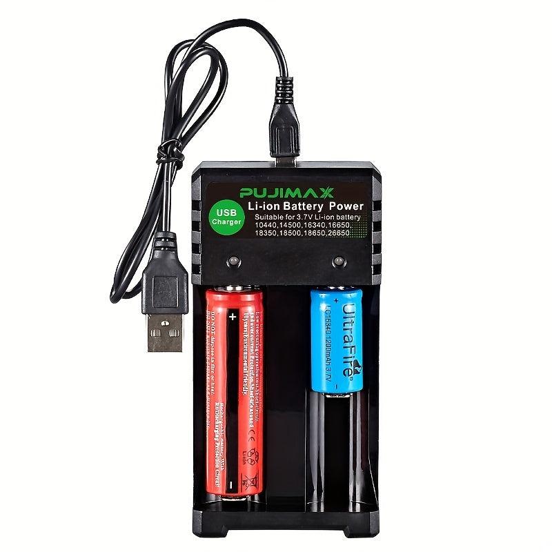 PUJIMAX 2-Slot Lithium Charger with Independent Charging