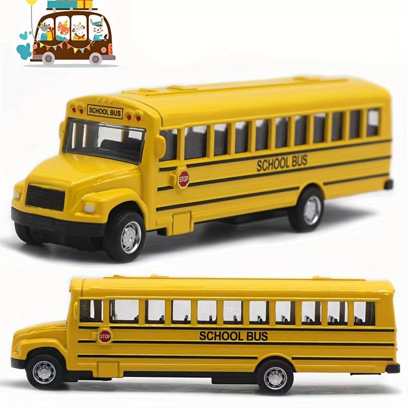 Alloy Pull Back School Bus Model Toy Gift