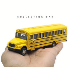 Alloy Pull Back School Bus Model Toy Gift