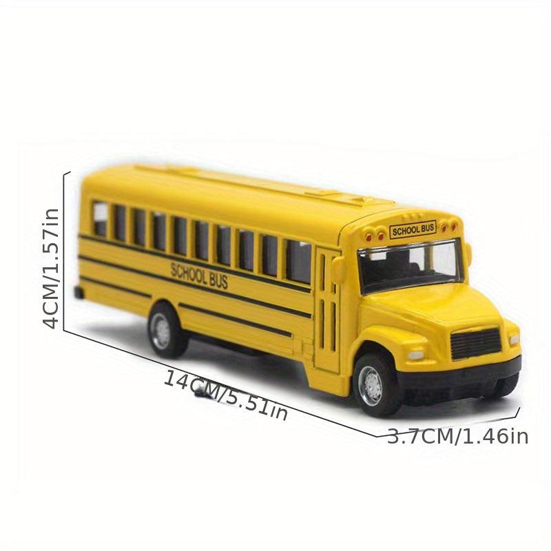 Alloy Pull Back School Bus Model Toy Gift