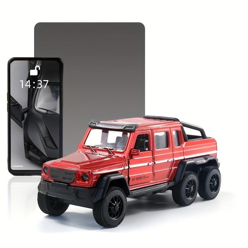 1:32 Alloy Truck Off-road Model Pull Back Sound Light Can Open Door Toy Car Boys