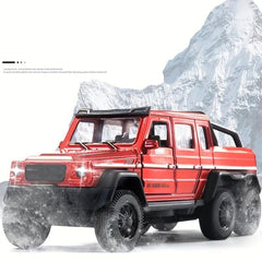 1:32 Alloy Truck Off-road Model Pull Back Sound Light Can Open Door Toy Car Boys