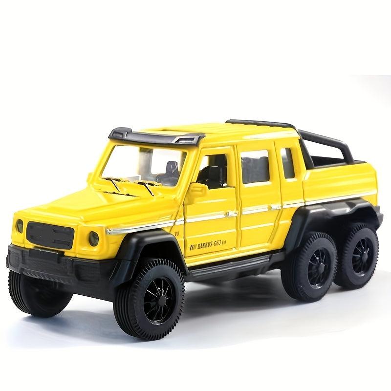 1:32 Alloy Truck Off-road Model Pull Back Sound Light Can Open Door Toy Car Boys