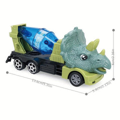Dino Construction Trucks Toy for Boys Tyrannosaurus Rex Triceratops