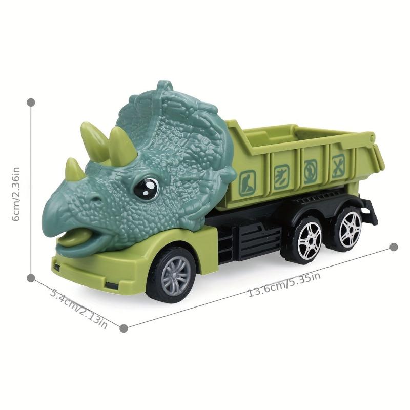 Dino Construction Trucks Toy for Boys Tyrannosaurus Rex Triceratops