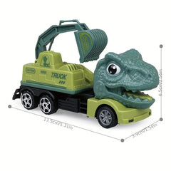 Dino Construction Trucks Toy for Boys Tyrannosaurus Rex Triceratops