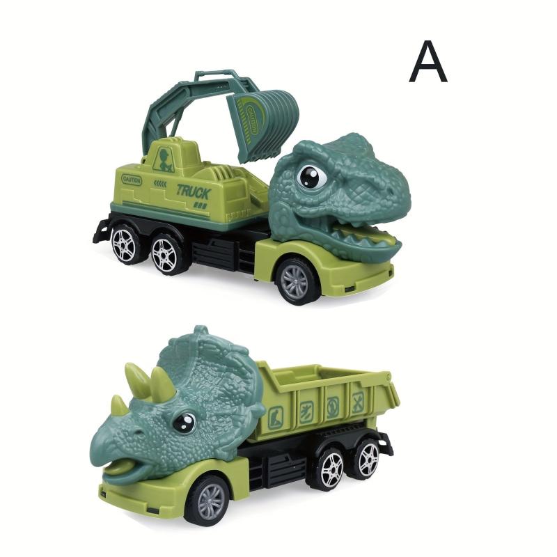 Dino Construction Trucks Toy for Boys Tyrannosaurus Rex Triceratops