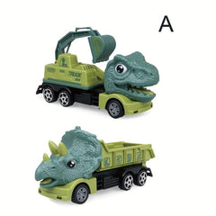 Dino Construction Trucks Toy for Boys Tyrannosaurus Rex Triceratops