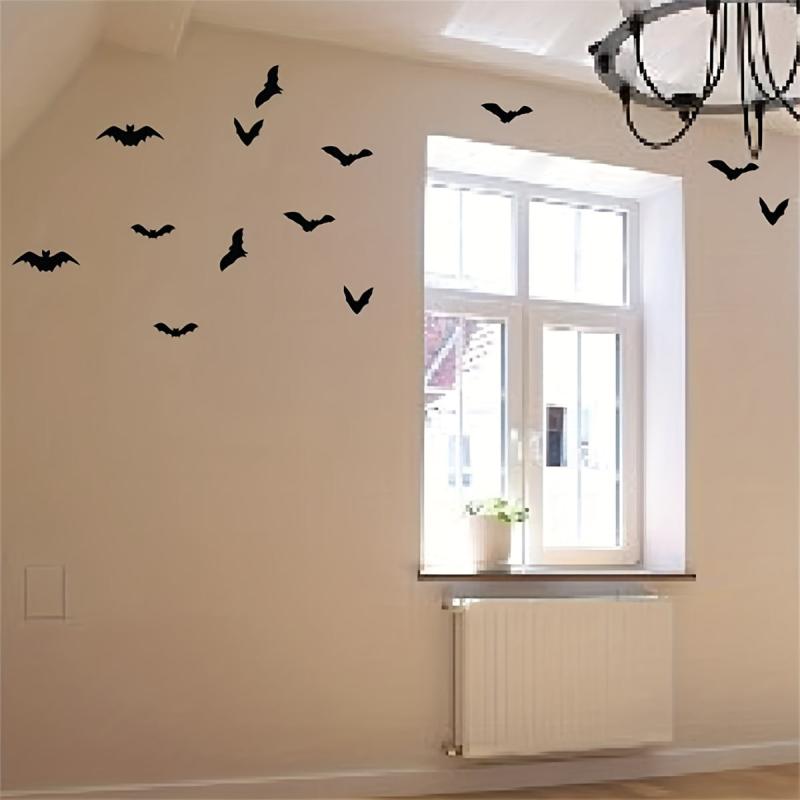 12pcs PVC Bats Wall Stickers Halloween Family Wall Decoration