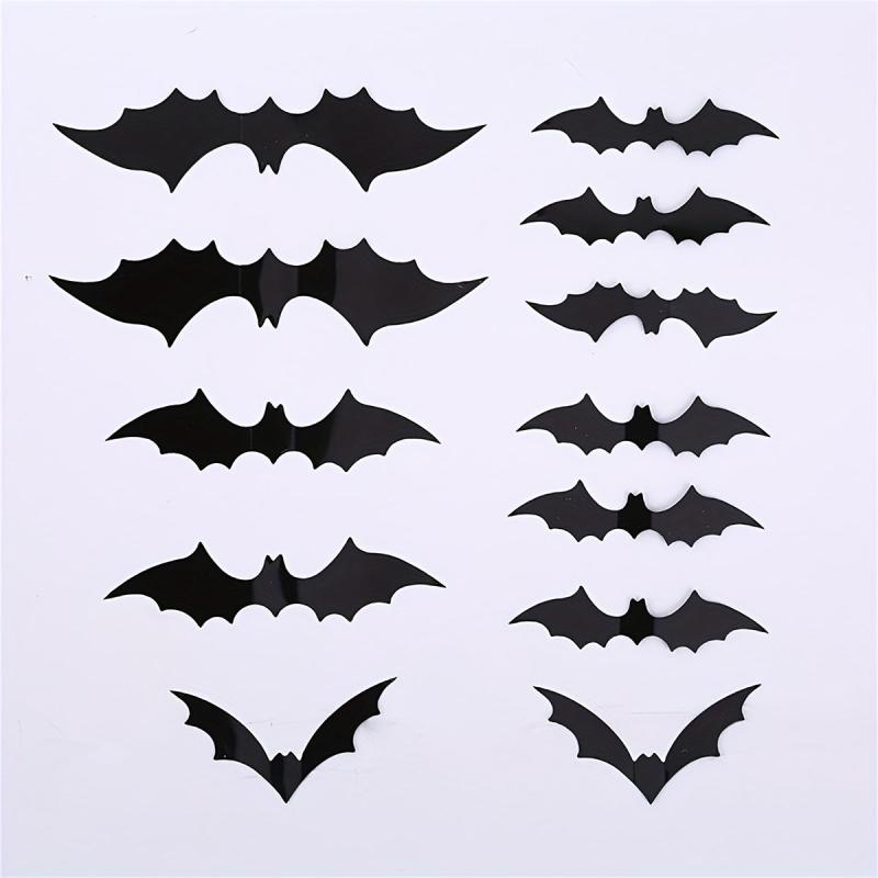 12pcs PVC Bats Wall Stickers Halloween Family Wall Decoration