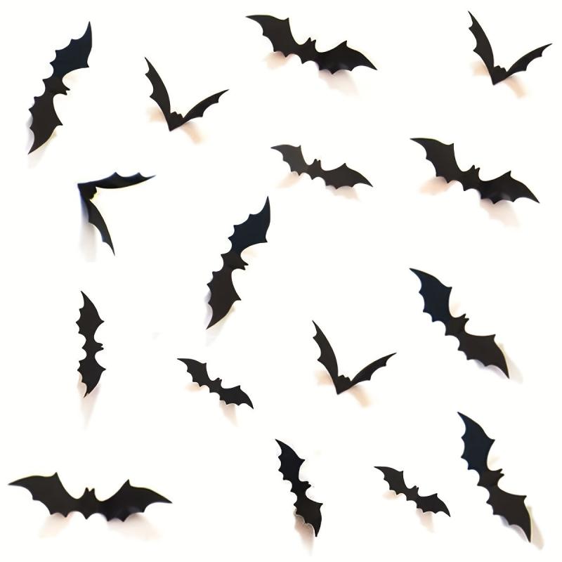 12pcs PVC Bats Wall Stickers Halloween Family Wall Decoration