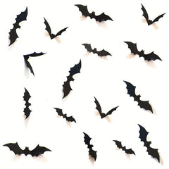 12pcs PVC Bats Wall Stickers Halloween Family Wall Decoration
