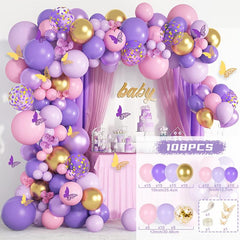 Butterfly Birthday Confetti Balloon Set Decoration