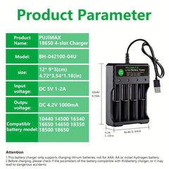 PUJIMAX 18650 Self Powered Charger - 2/3/4 Slot