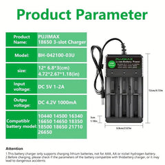 PUJIMAX 18650 Self Powered Charger - 2/3/4 Slot