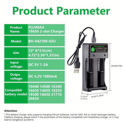 PUJIMAX 18650 Self Powered Charger - 2/3/4 Slot