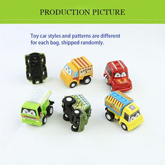 6 Pack Pull Back Toy Cars Assorted Colors