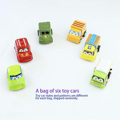 6 Pack Pull Back Toy Cars Assorted Colors