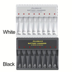 PUJIMAX 8-Slot USB Charger for AA AAA Rechargeable Batteries