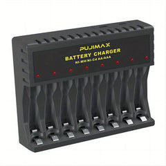 PUJIMAX 8-Slot USB Charger for AA AAA Rechargeable Batteries