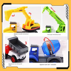 4pcs Children's Engineering Car Set Fire Truck Set Inertial Cars